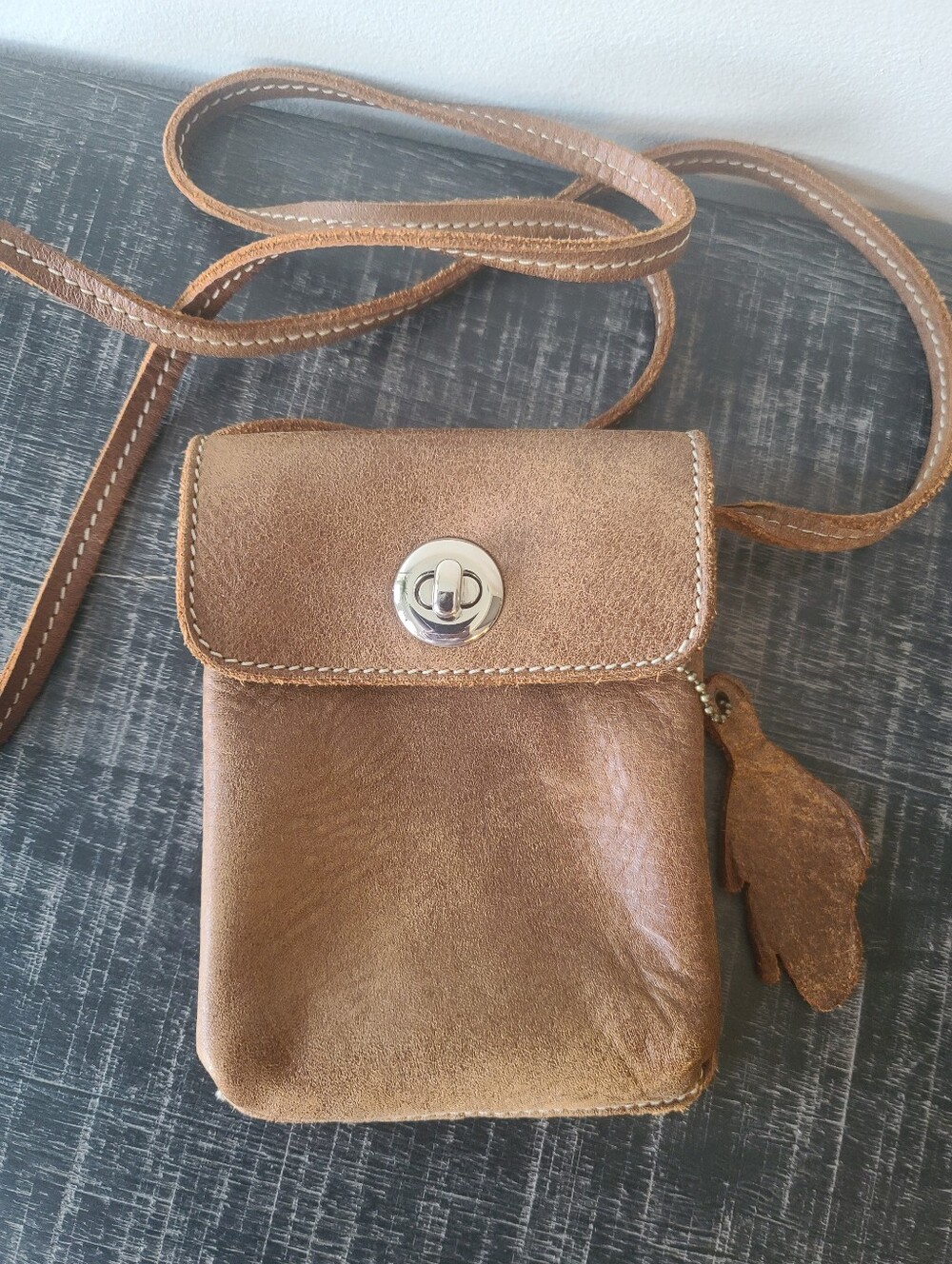 Roots Tribe Small Leather Crossbody Bag